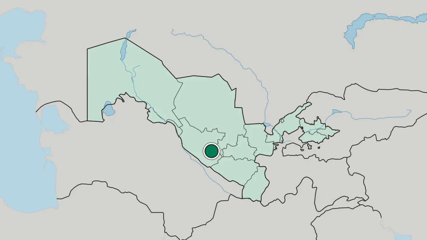 Map of Bukhara in Uzbekistan
