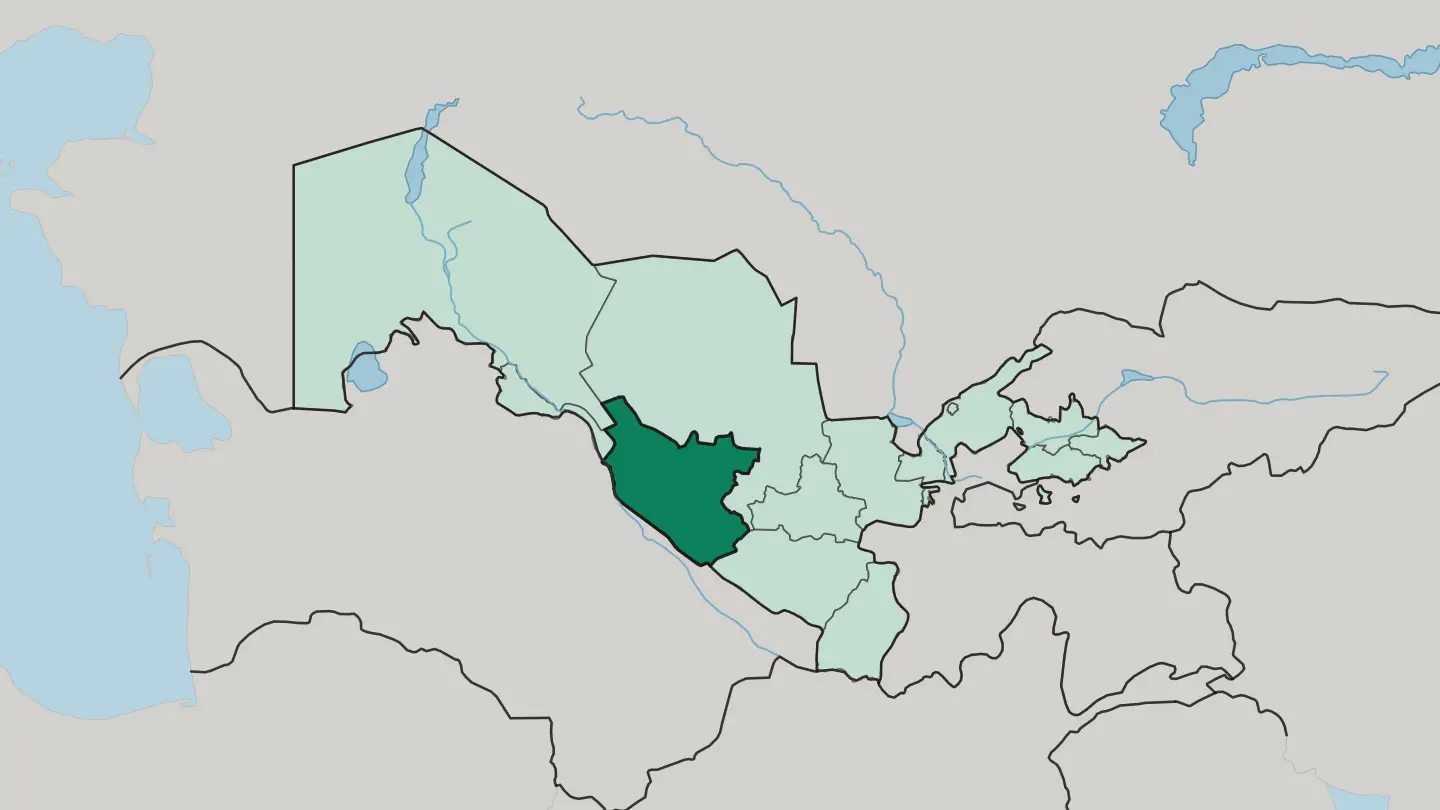Map of Bukhara Region in Uzbekistan