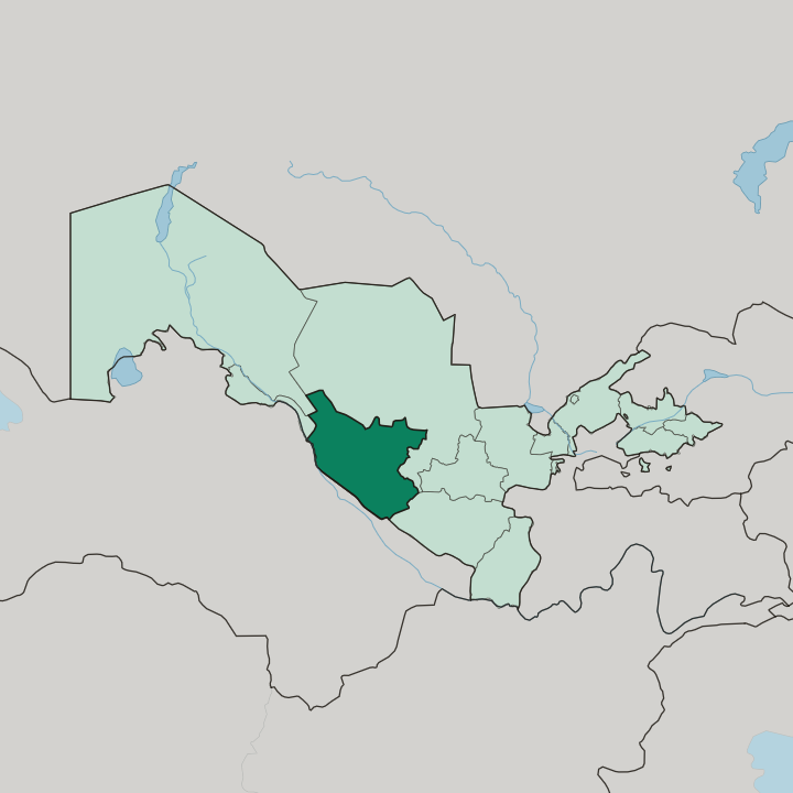 Map showing Bukhara Region — In Uzbekistan