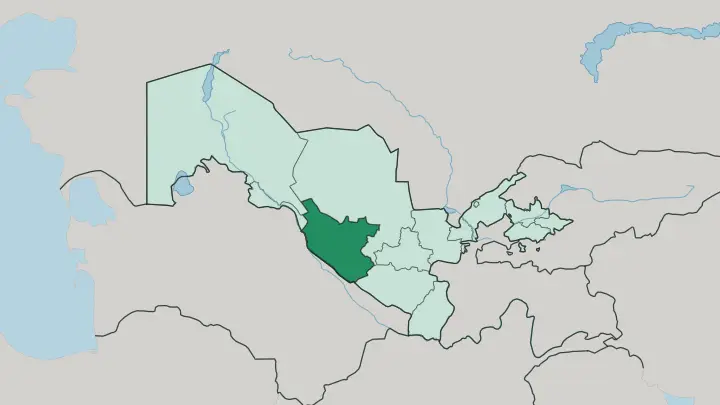 Map of Bukhara Region in Uzbekistan