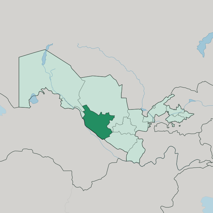 Map showing Bukhara Region — In Uzbekistan