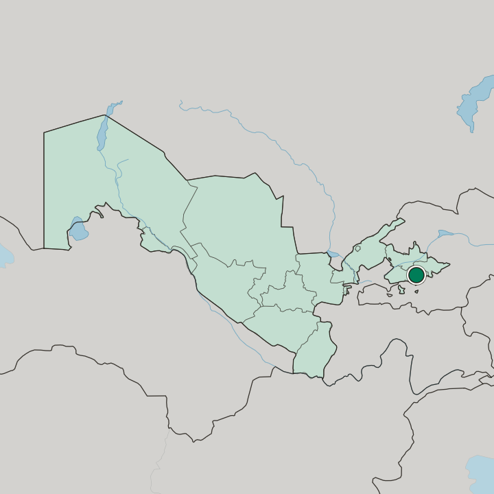 Map showing Marg‘ilon — In Uzbekistan