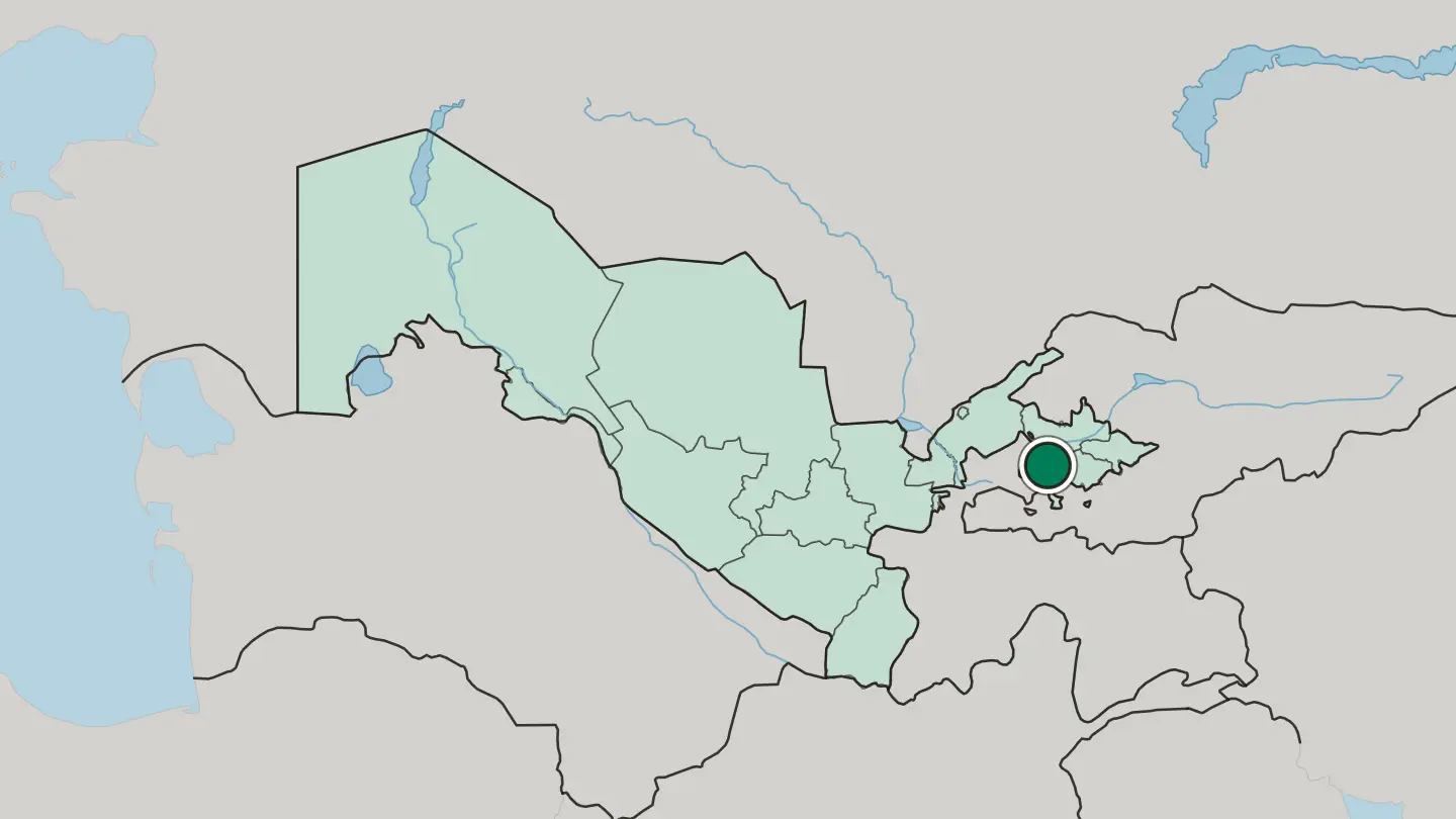Map of Qo‘qon in Uzbekistan