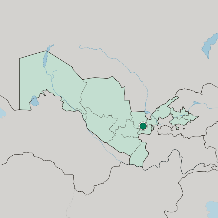Map showing Jizzax — In Uzbekistan