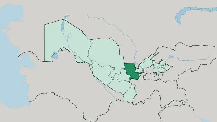 Map of Jizzakh Region in Uzbekistan
