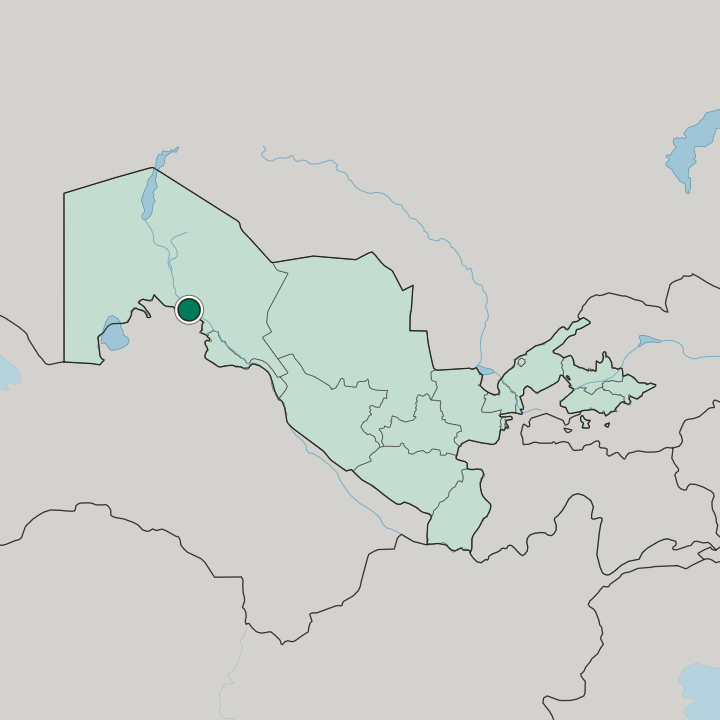 Map showing Nukus — In Uzbekistan