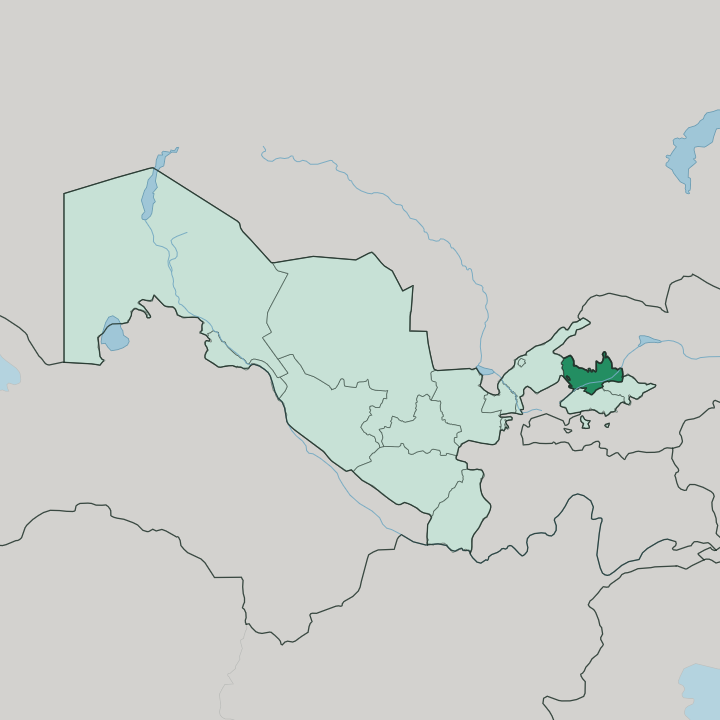 Map showing Namangan Region — In Uzbekistan