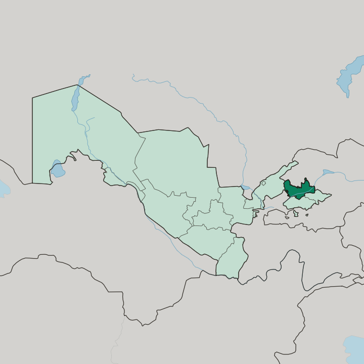 Map showing Namangan Region — In Uzbekistan