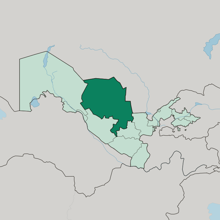 Map showing Navoiy Region — In Uzbekistan