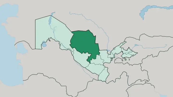 Map of Navoiy Region in Uzbekistan