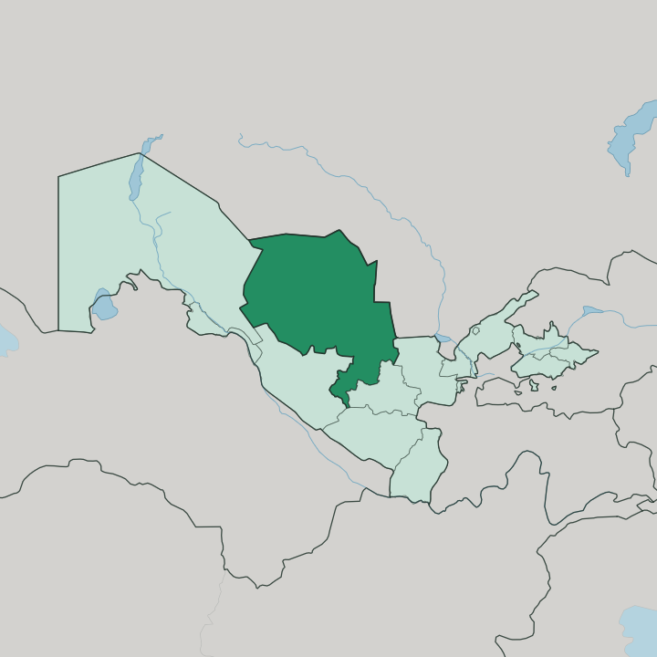 Map showing Navoiy Region — In Uzbekistan