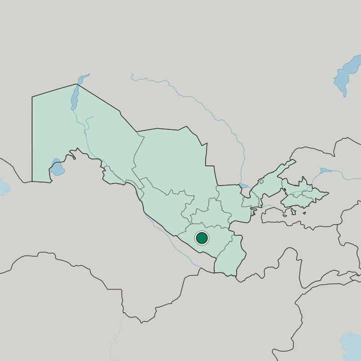 Map showing Qarshi — In Uzbekistan