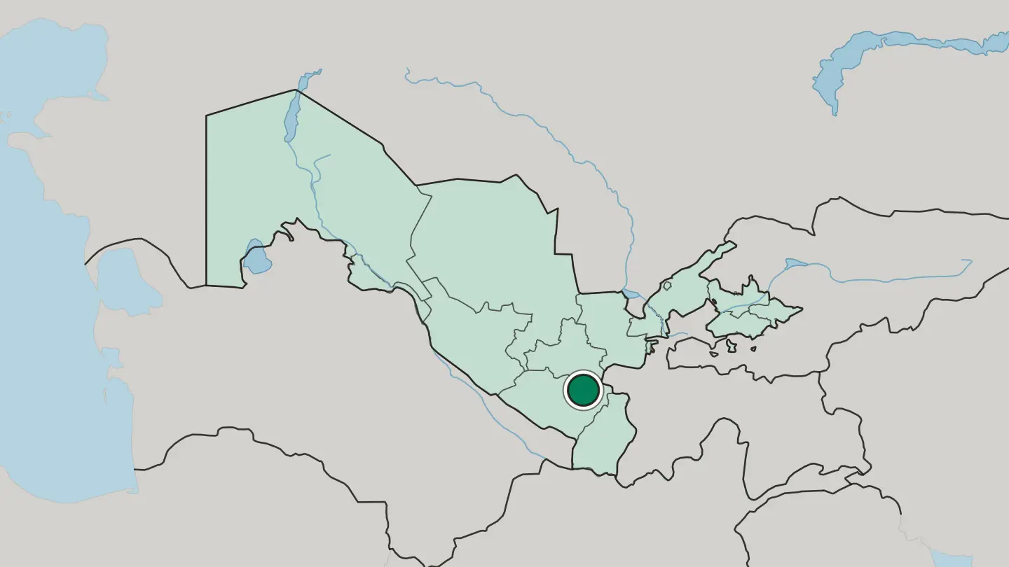 Map of Shahrisabz in Uzbekistan