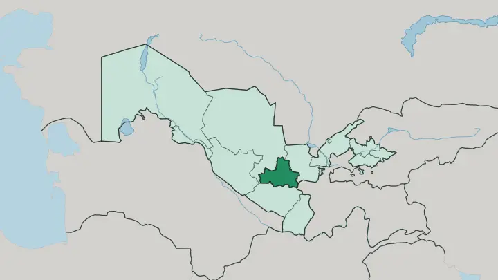 Map of Samarqand Region in Uzbekistan