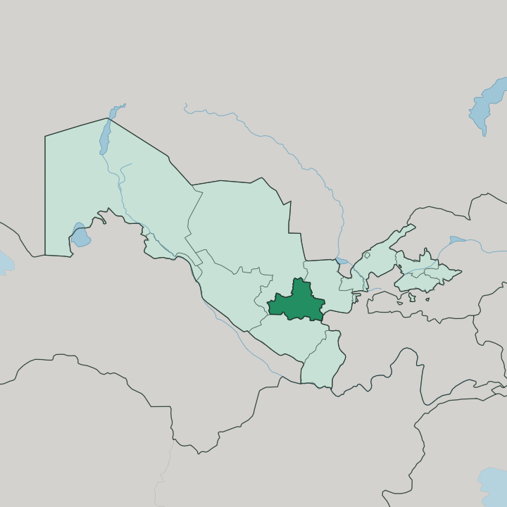 Map showing Samarqand Region — In Uzbekistan