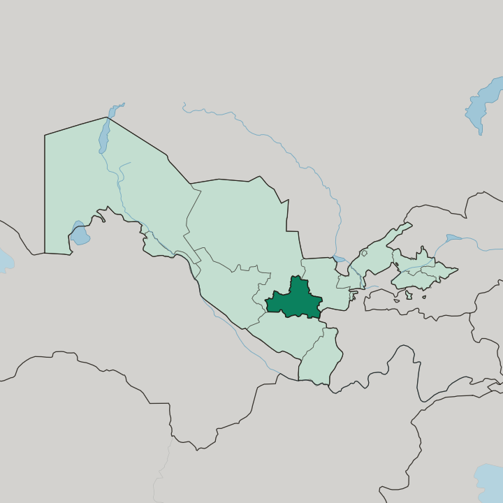 Map showing Samarqand Region — In Uzbekistan