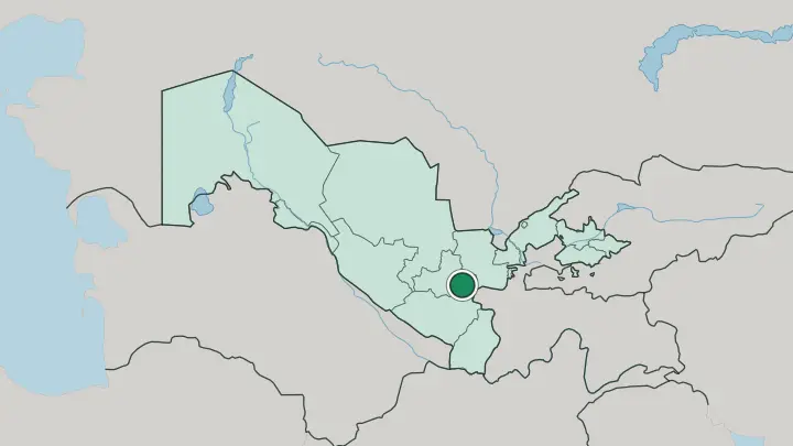 Map of Samarkand in Uzbekistan