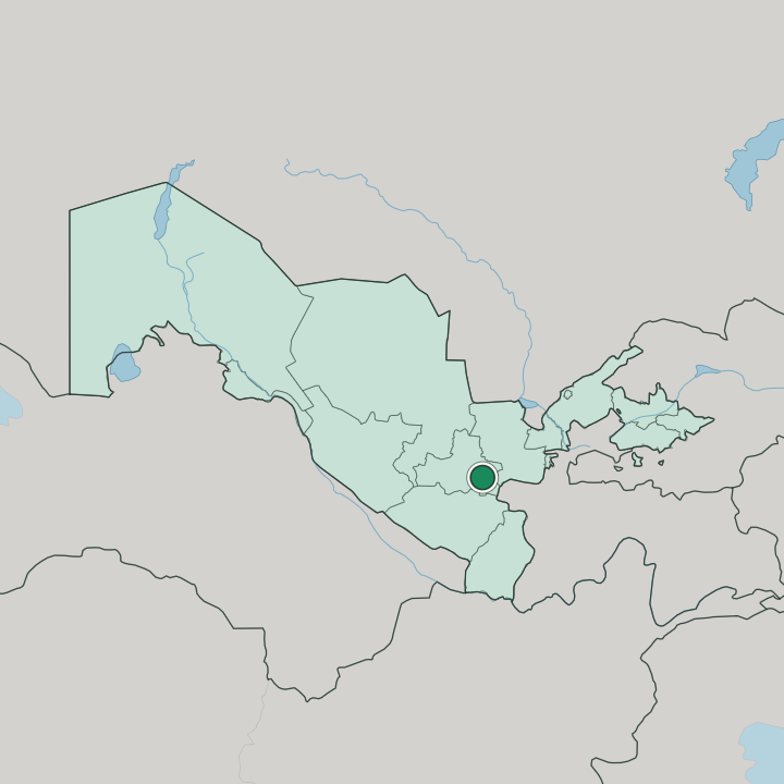 Map showing Samarkand — In Uzbekistan