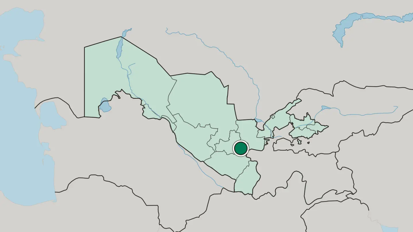 Map of Samarkand in Uzbekistan