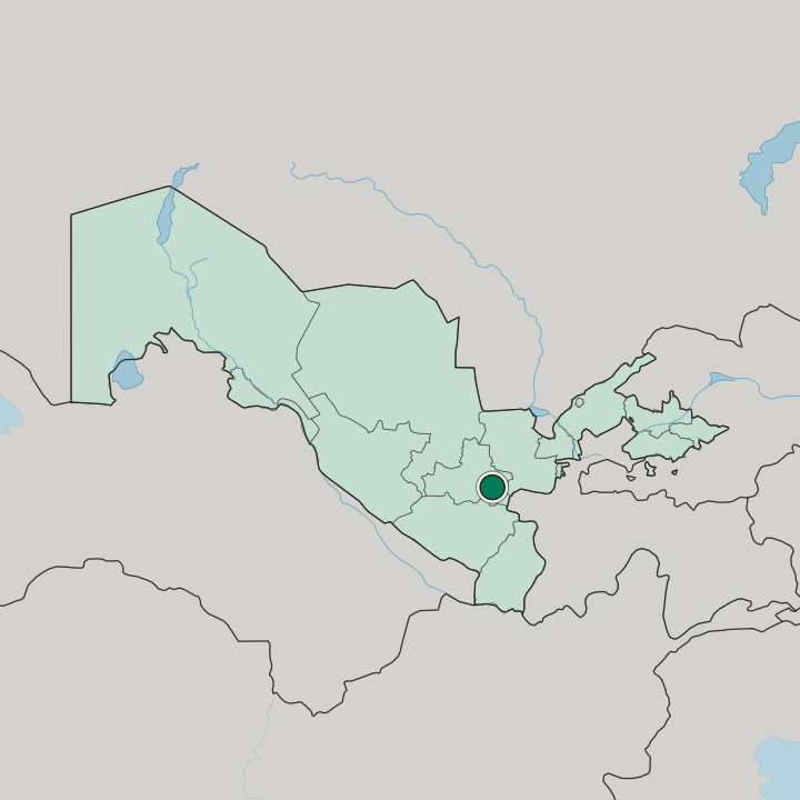Map showing Samarkand — In Uzbekistan
