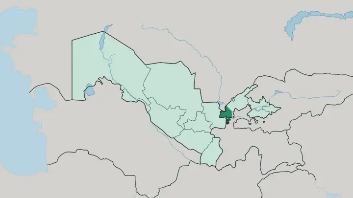 Map of Sirdaryo Region in Uzbekistan