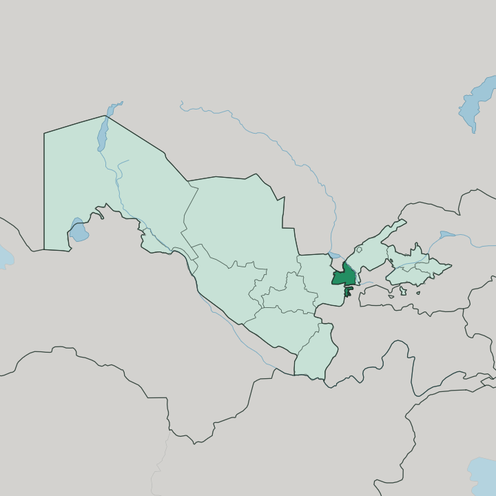 Map showing Sirdaryo Region — In Uzbekistan