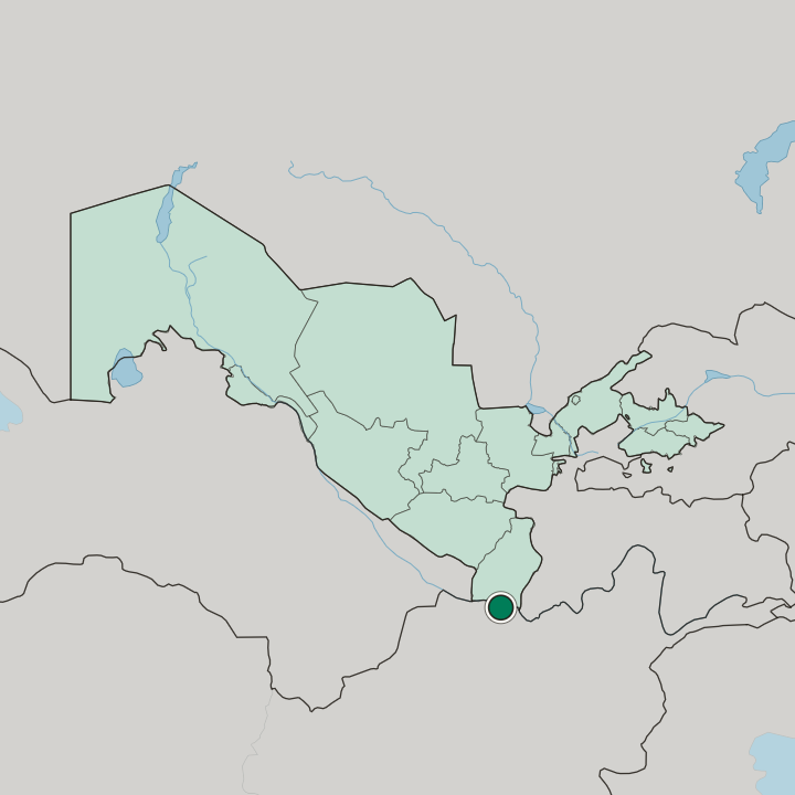 Map showing Tirmiz — In Uzbekistan