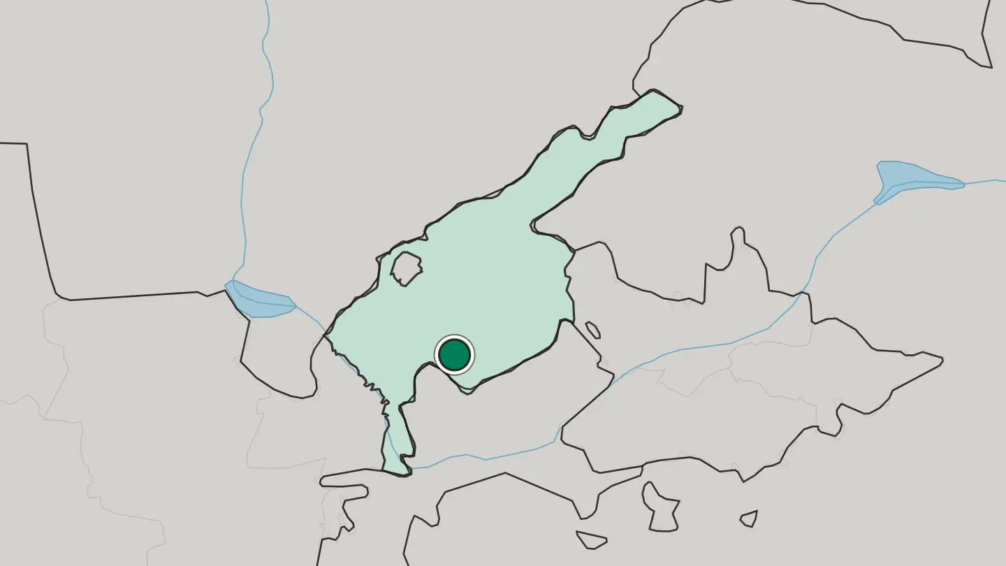 Map of Olmaliq in Uzbekistan
