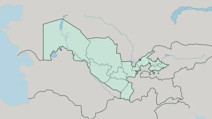 Map of Tashkent in Uzbekistan