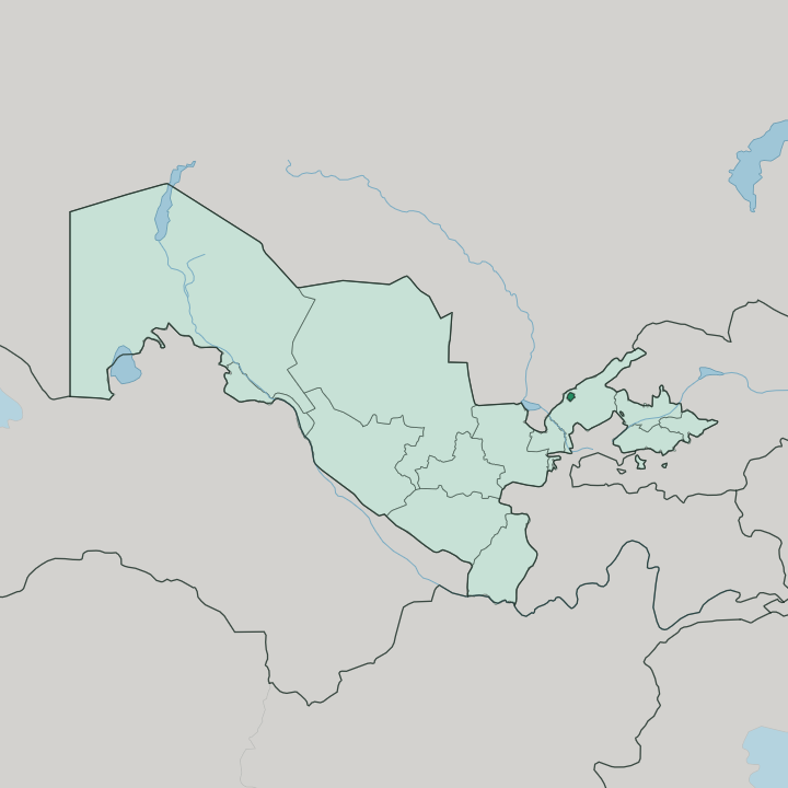 Map showing Tashkent — In Uzbekistan