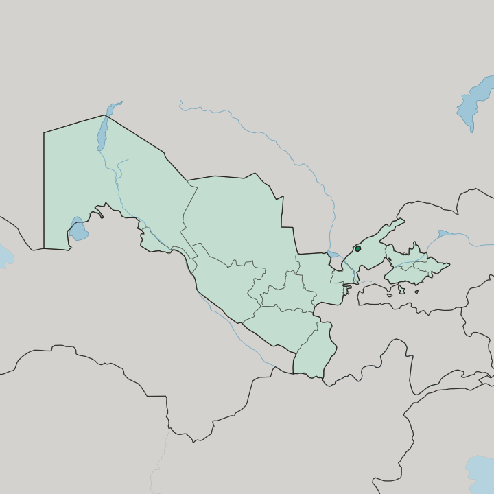 Map showing Tashkent — In Uzbekistan