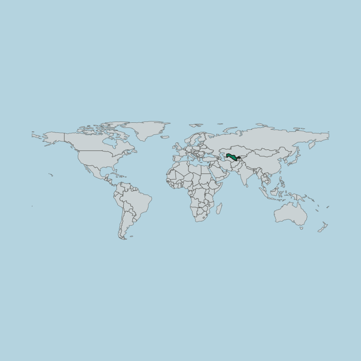 Map showing Uzbekistan — Worldwide