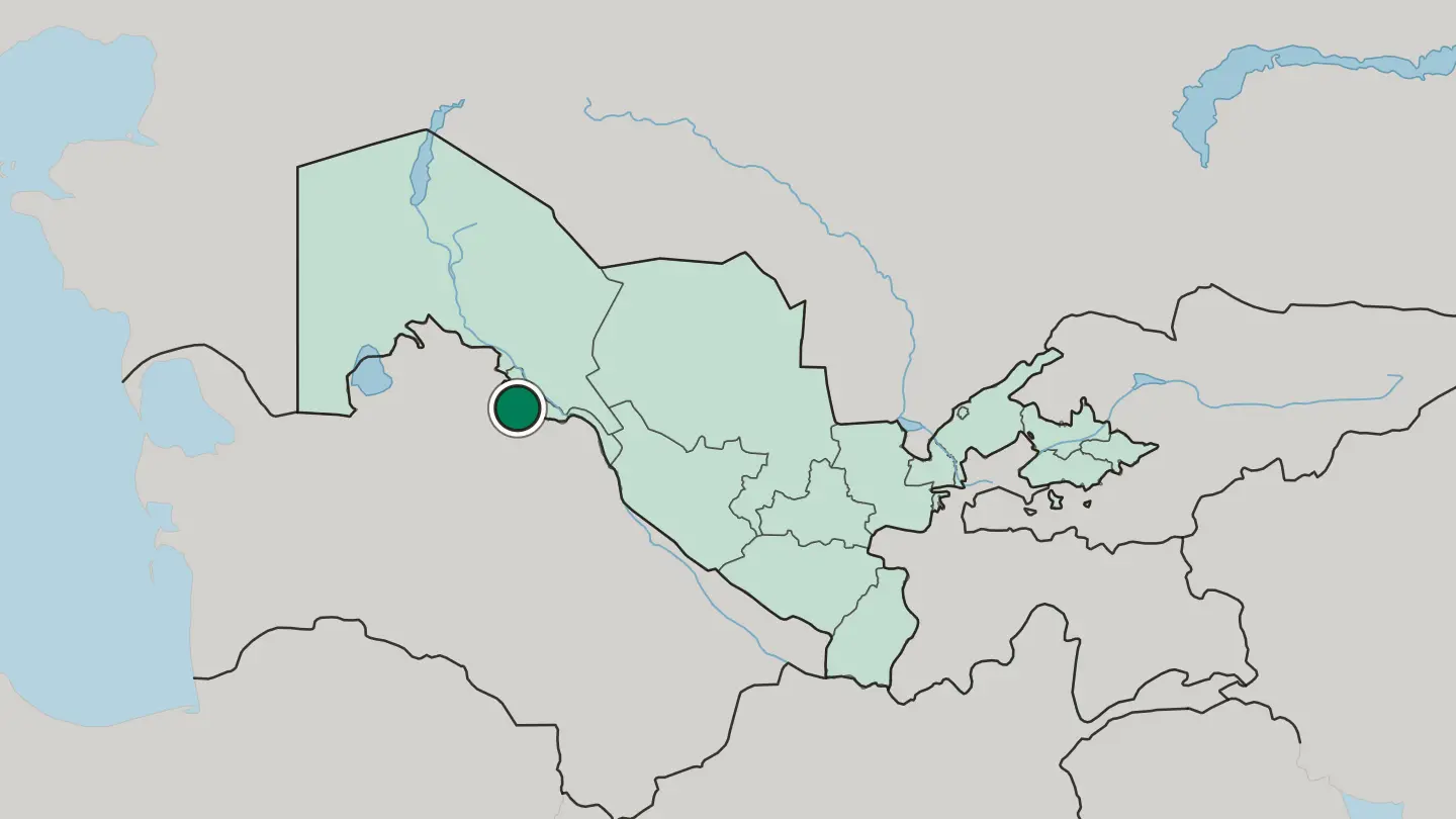 Map of Xiva in Uzbekistan