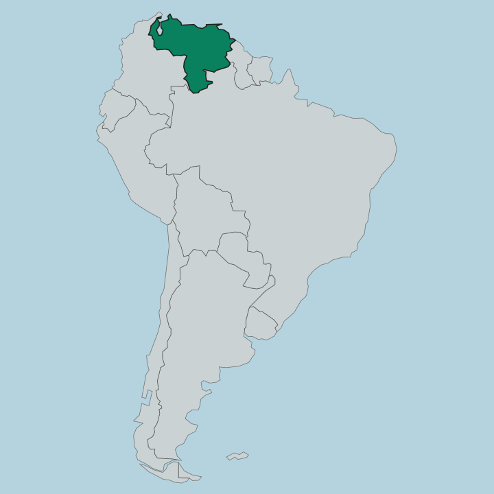 Map showing Venezuela — In South America