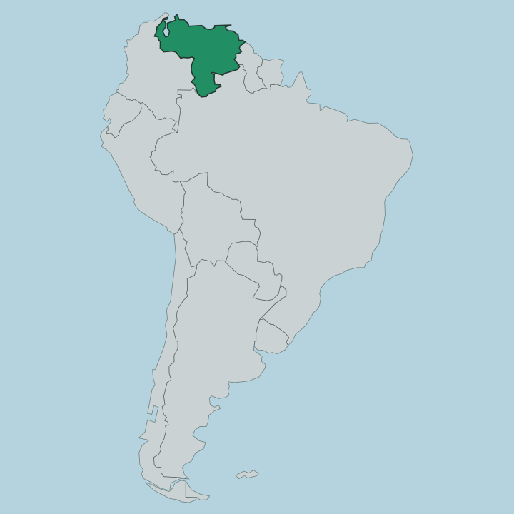 Map showing Venezuela — In South America