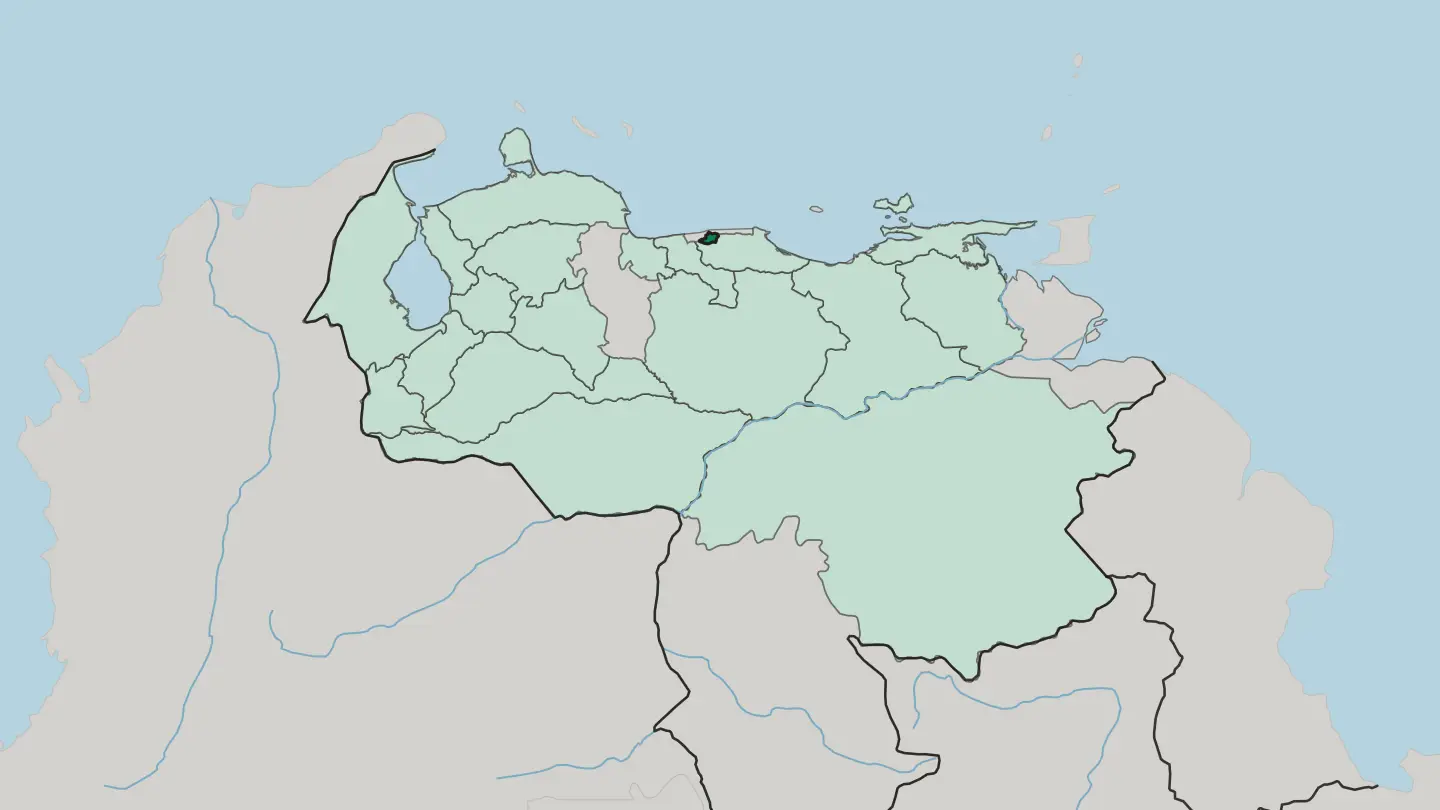 Map of Distrito Capital in Venezuela