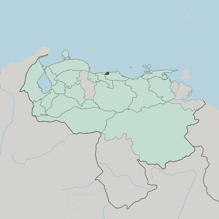 Map showing Distrito Capital — In Venezuela