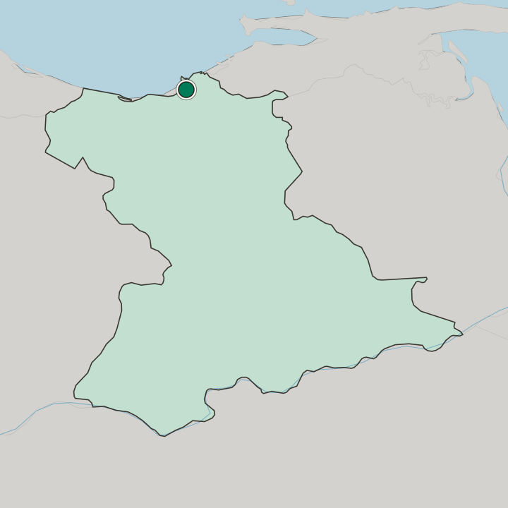 Map showing Barcelona — In Estado Anzoátegui