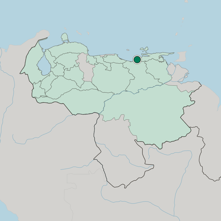 Map showing Puerto La Cruz — In Venezuela