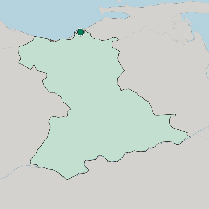 Map showing Puerto La Cruz — In Estado Anzoátegui