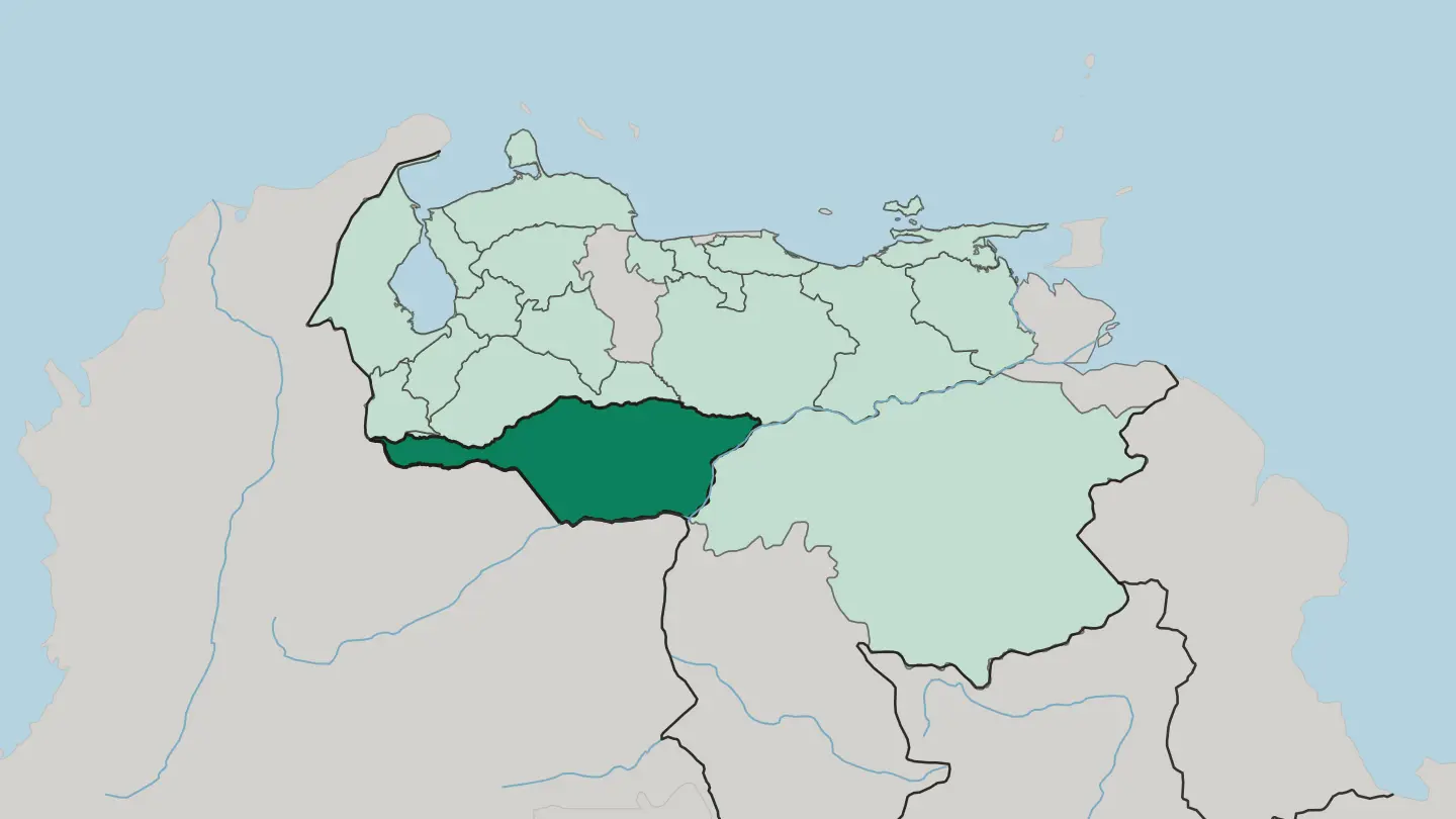 Map of Estado Apure in Venezuela