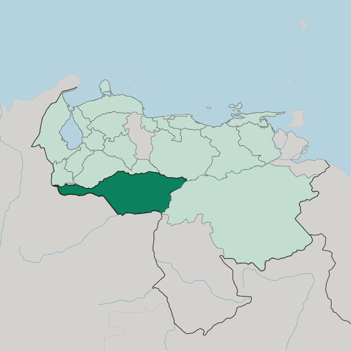 Map showing Estado Apure — In Venezuela
