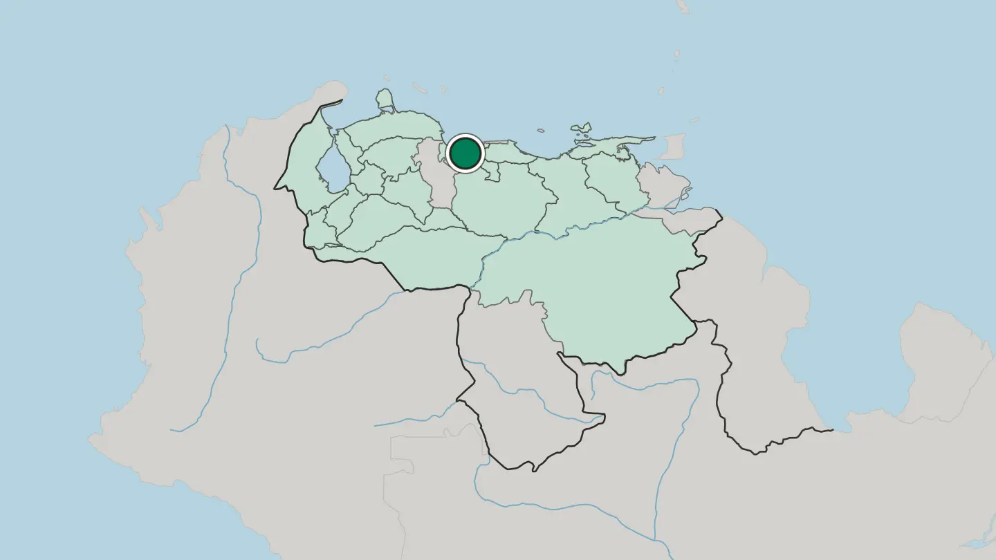 Map of Maracay in Venezuela