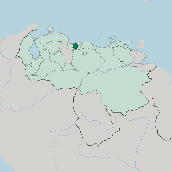 Map showing Maracay — In Venezuela