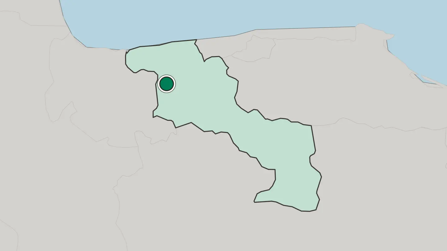 Map of Maracay in Venezuela