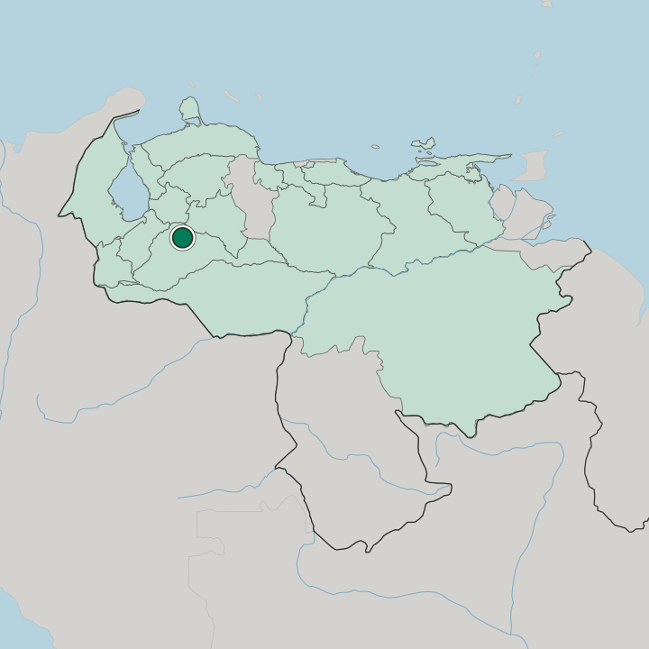 Map showing Barinas — In Venezuela