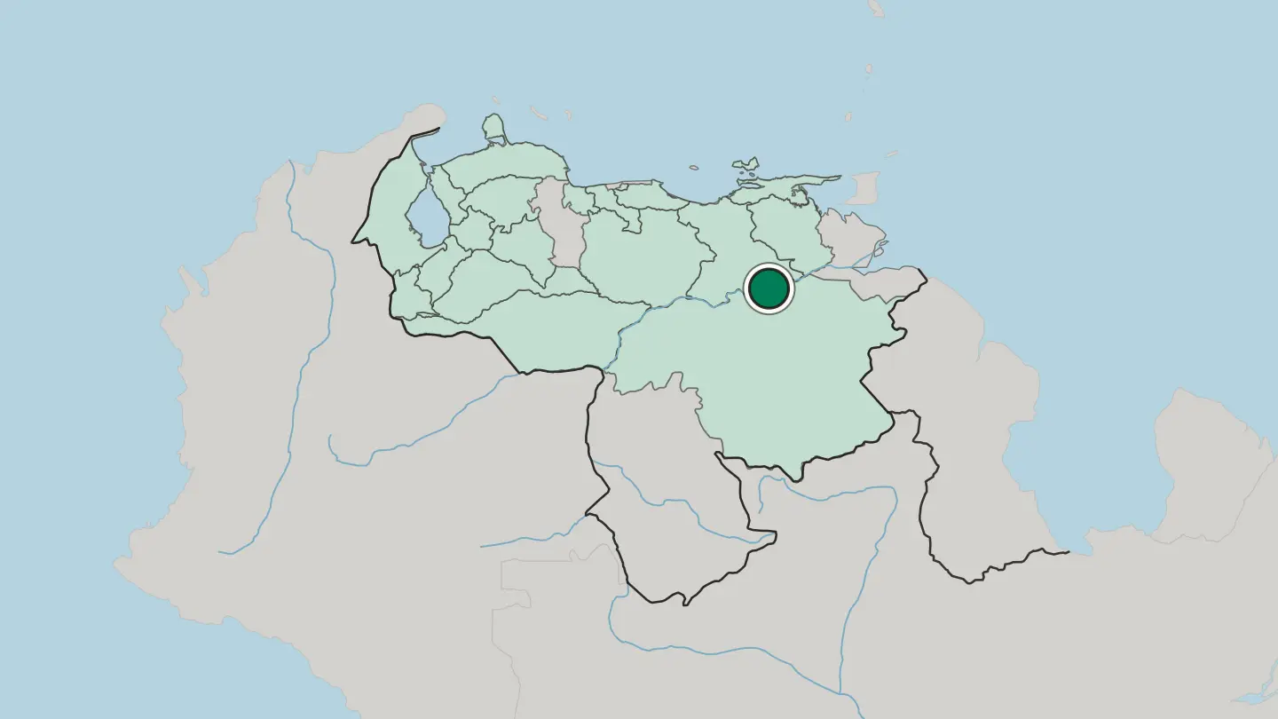 Map of Ciudad Bolívar in Venezuela