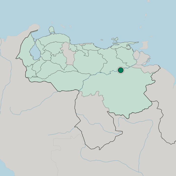 Map showing Ciudad Bolívar — In Venezuela