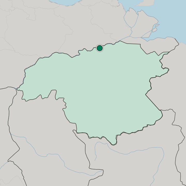 Map showing Ciudad Bolívar — In Estado Bolívar