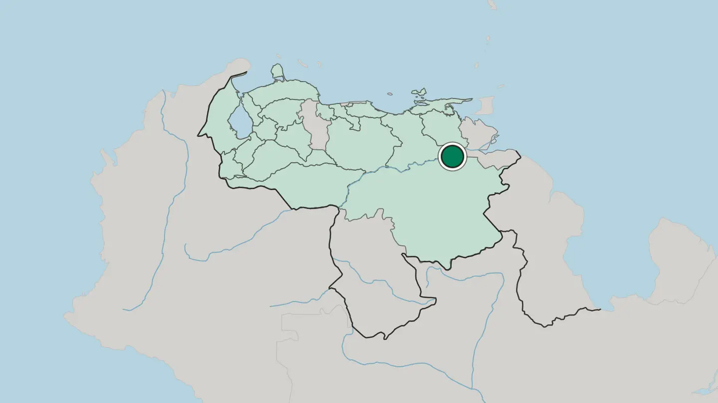 Map of Ciudad Guayana in Venezuela